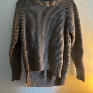 All Saints Brown Ribbed Crew Neck Sweater